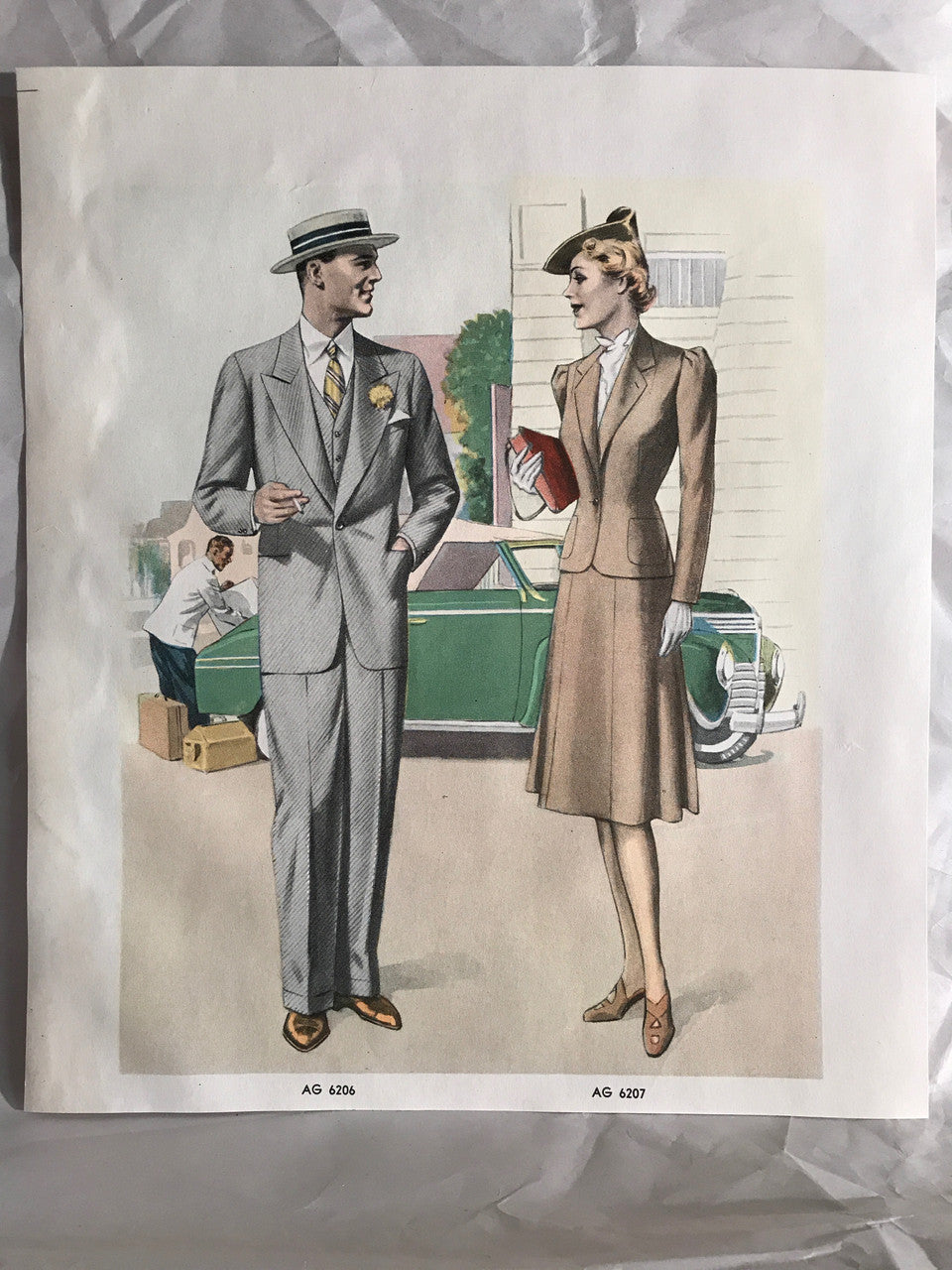 AMERICAN GENTLEMAN FASHIONS, Spring - Summer 1940 (5 prints) - HAPPIEST KID FINDS - Museum-quality antique and vintage posters, original art, preservation and restoration