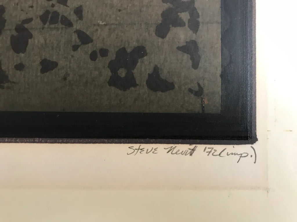 Vintage and Original Aquatint and Engraving by Steve Nevitt, "L'Arte de Visite in Blue", hand signed and numbered (1/12), 1972 - HAPPIEST KID FINDS - Museum-quality antique and vintage posters, original art, preservation and restoration
