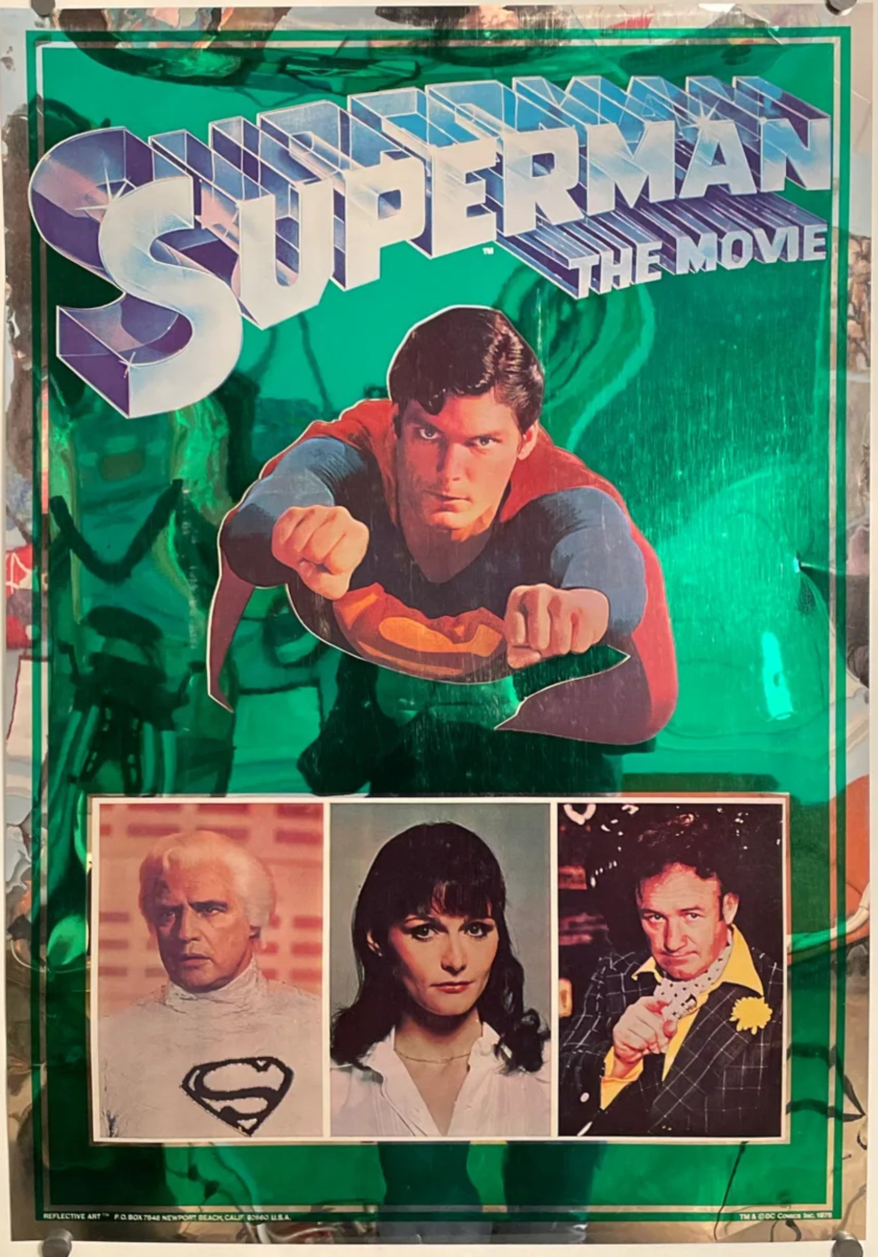 Superman (flying), The Movie by "Reflective Art", vintage commercial poster, 1978 - HAPPIEST KID FINDS - Museum-quality antique and vintage posters, original art, preservation and restoration