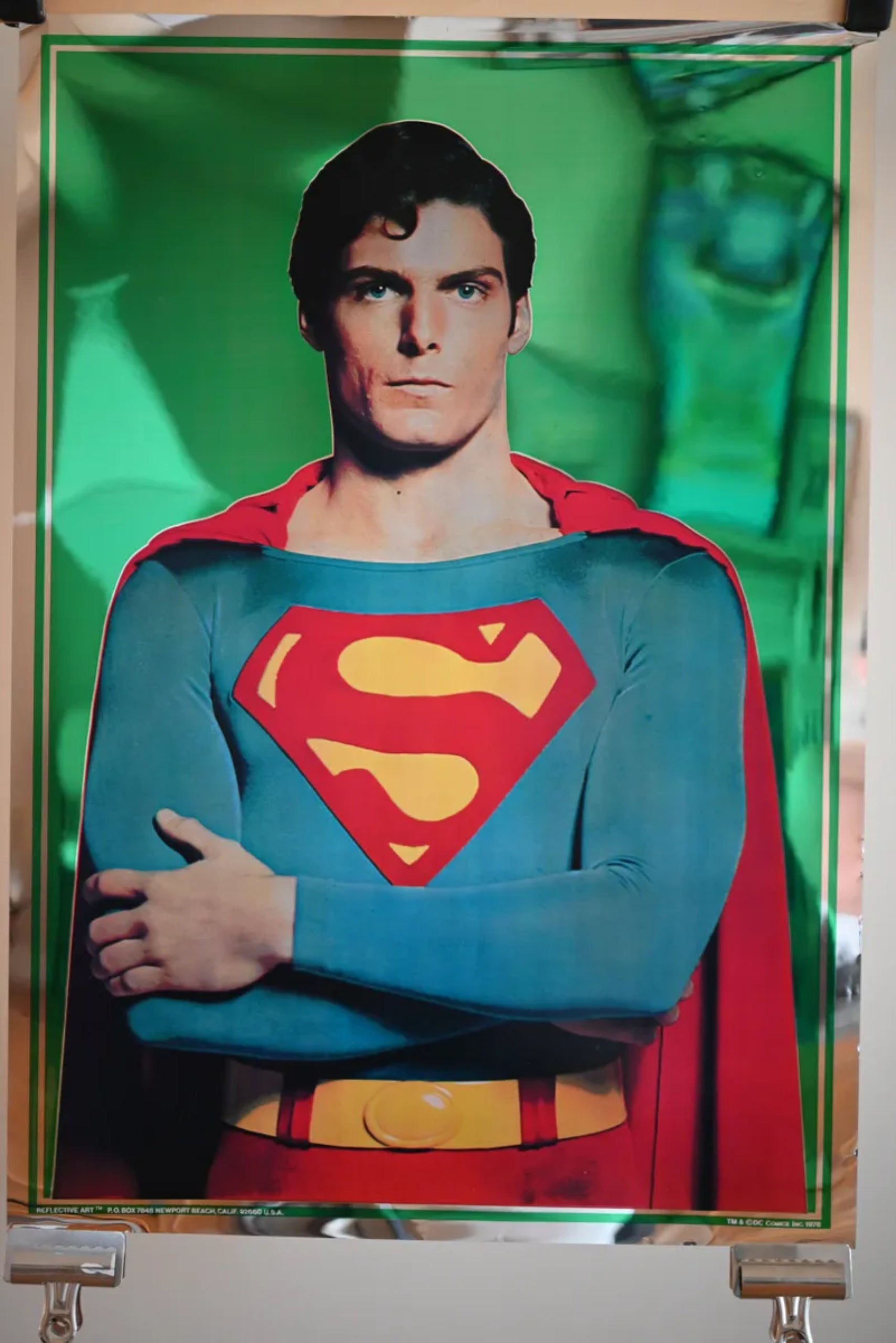 Superman (portrait), by "Reflective Art", vintage commercial poster, 1978 - HAPPIEST KID FINDS - Museum-quality antique and vintage posters, original art, preservation and restoration