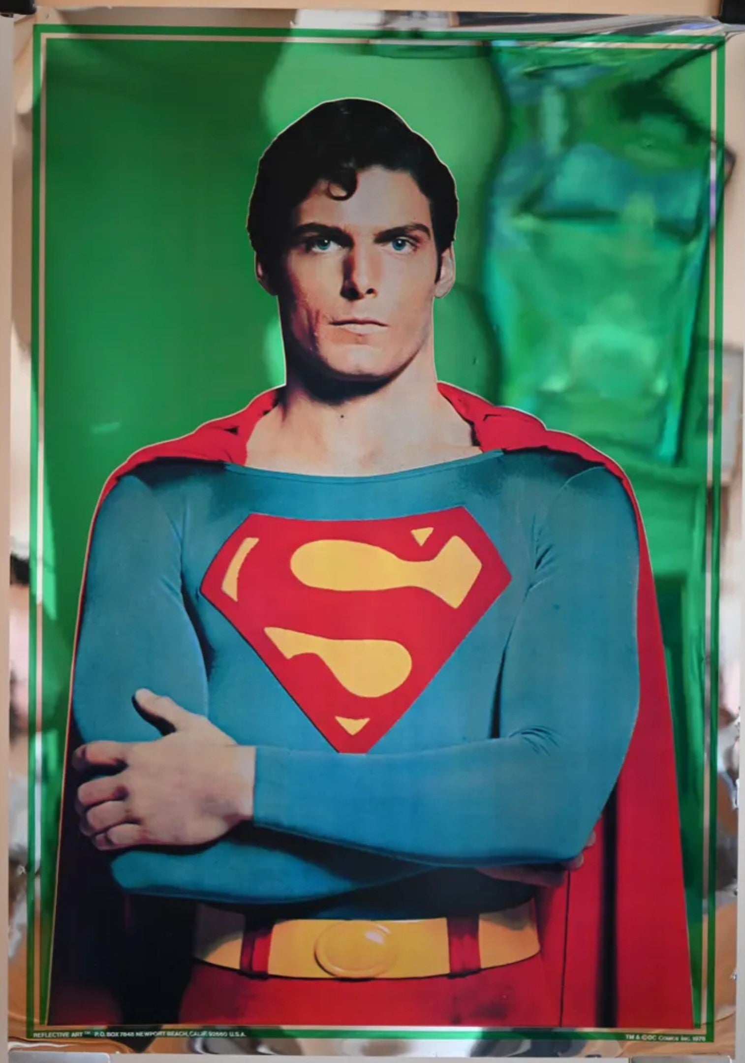 Superman (portrait), by "Reflective Art", vintage commercial poster, 1978 - HAPPIEST KID FINDS - Museum-quality antique and vintage posters, original art, preservation and restoration