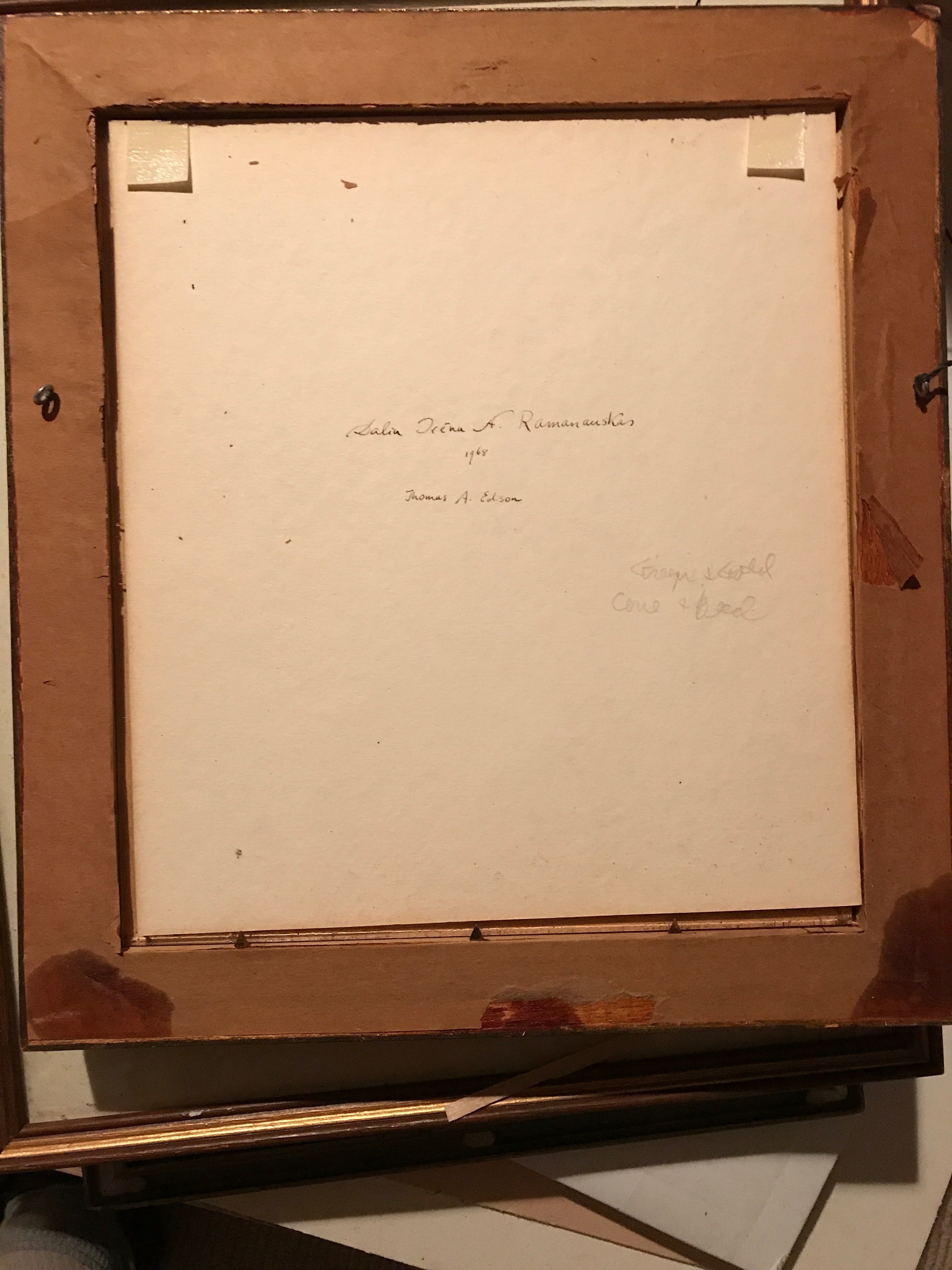 Thomas Edison, original drawing by Dalia Irena Ramanauskas, 1968 - HAPPIEST KID FINDS - Museum-quality antique and vintage posters, original art, preservation and restoration