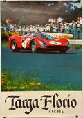 Targa Florio - Ferrari 330 P3 auto race poster, c.1960s - HAPPIEST KID FINDS - Museum-quality antique and vintage posters, original art, preservation and restoration