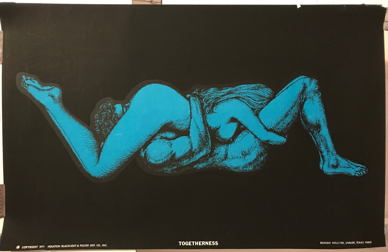 Togetherness, vintage blacklight poster, 1971 - HAPPIEST KID FINDS - Museum-quality antique and vintage posters, original art, preservation and restoration
