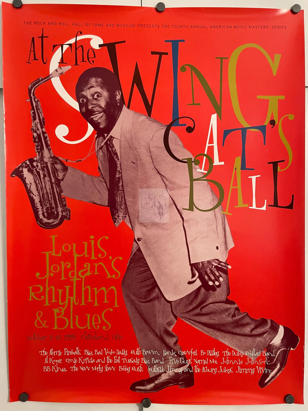 SOLD - At the Swing Cat’s Ball - Louis Jordan’s Rhythm & Blues, vintage music poster, 1999 Happiest Kid Finds