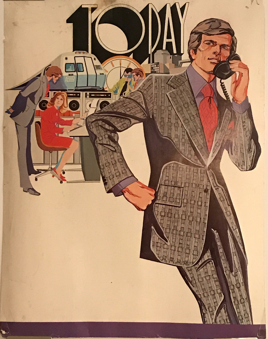 TODAY, vintage and original Men's fashion advertising poster, c.1970s - HAPPIEST KID FINDS - Museum-quality antique and vintage posters, original art, preservation and restoration