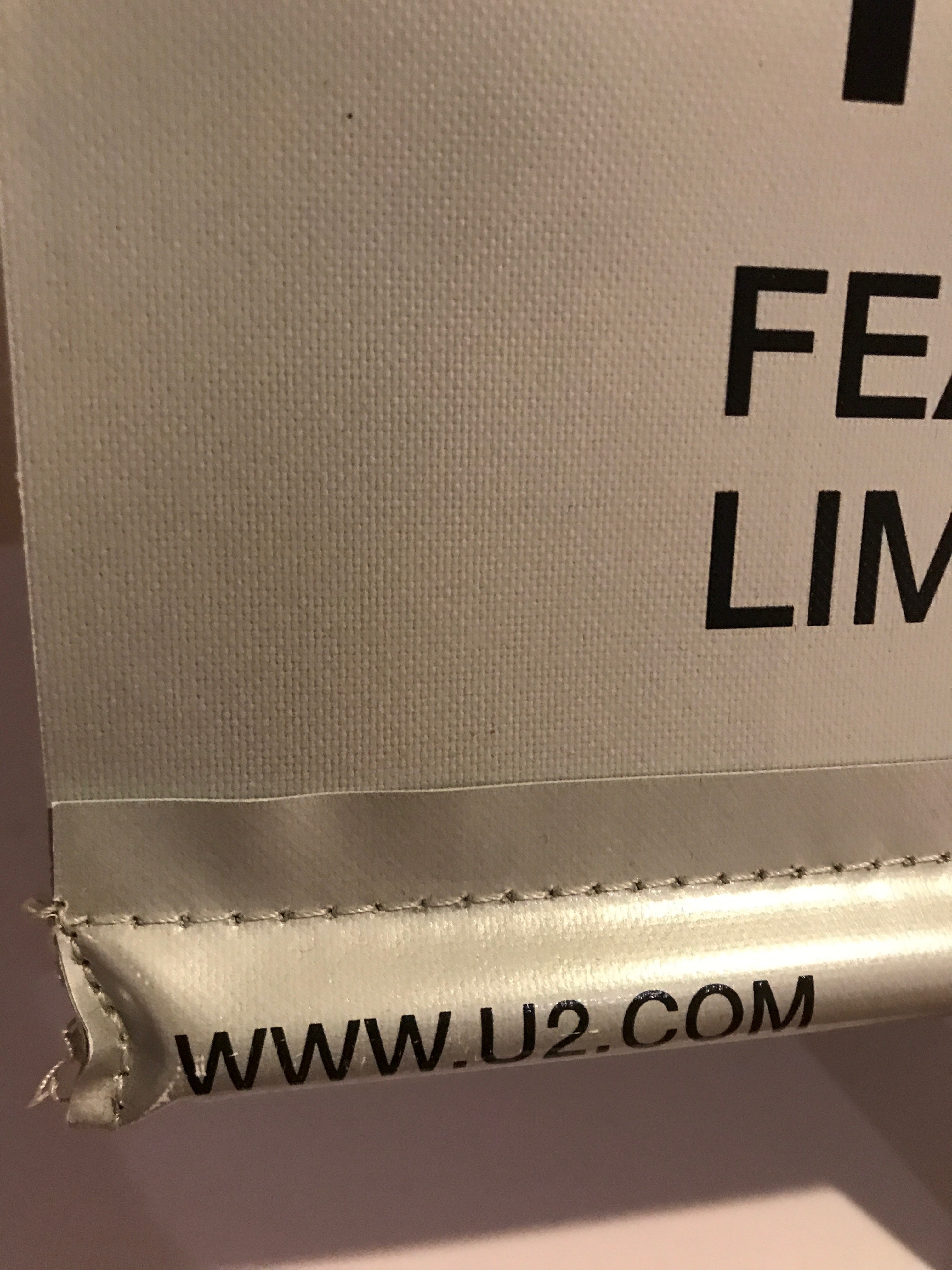 U2 The Best of 1990 - 2000 (vinyl promo banner / double sided) - HAPPIEST KID FINDS - Museum-quality antique and vintage posters, original art, preservation and restoration