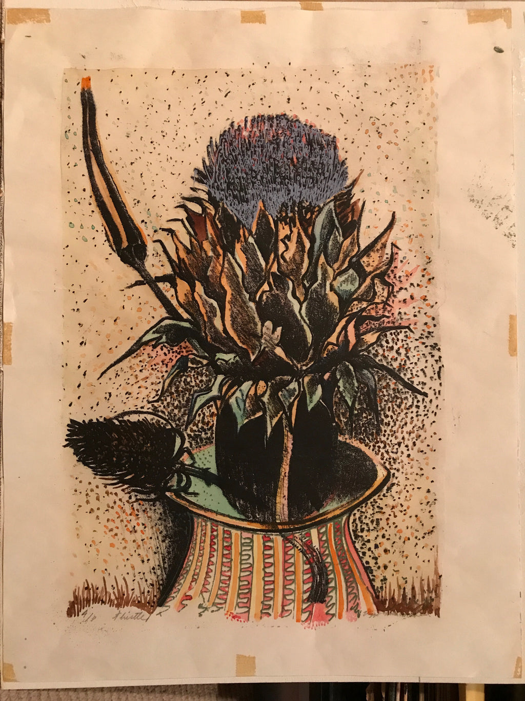 Thistle, hand signed and numbered lithograph by Viggo Holm Madsen (4/8) - HAPPIEST KID FINDS - Museum-quality antique and vintage posters, original art, preservation and restoration
