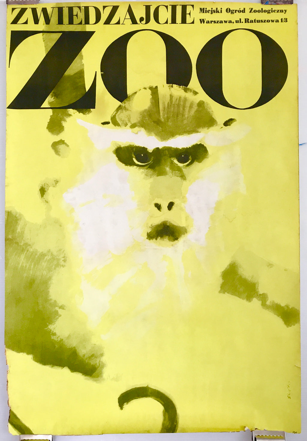 Zwiedzajcie ZOO,  vintage Polish lithographic poster by Waldemar Swierzy, 1967 - HAPPIEST KID FINDS - Museum-quality antique and vintage posters, original art, preservation and restoration