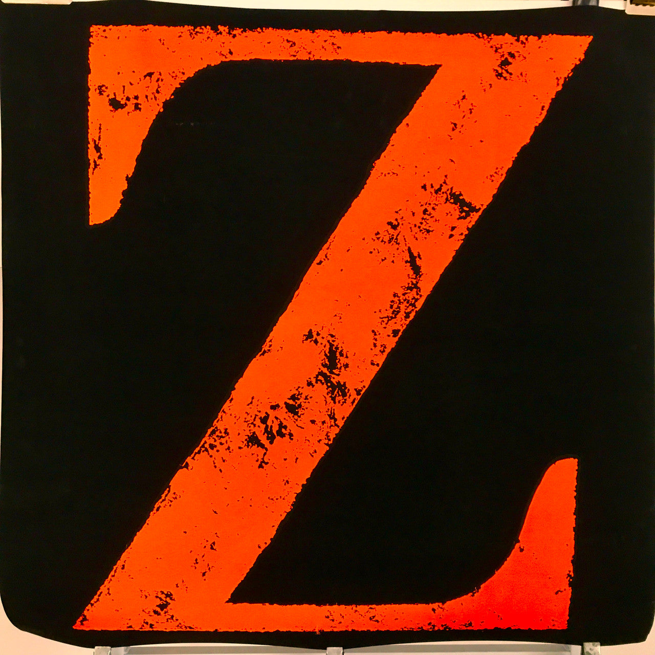Z for Zeta, vintage silk screen typographic black light poster, c. 1970 - HAPPIEST KID FINDS - Museum-quality antique and vintage posters, original art, preservation and restoration