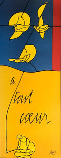 A Tout Coeur, vintage silk screen poster, c. 1980s - HAPPIEST KID FINDS - Museum-quality antique and vintage posters, original art, preservation and restoration