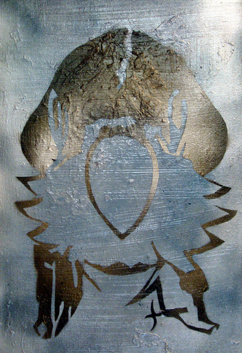 Aviator- LaPoderosa (blue), original stenciled painting, 2011 - HAPPIEST KID FINDS - Museum-quality antique and vintage posters, original art, preservation and restoration