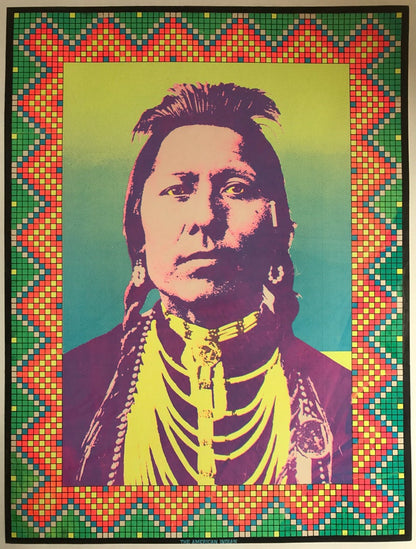 The American Indian, vintage silk screen poster by John Van Hamersveld, 1970 - HAPPIEST KID FINDS - Museum-quality antique and vintage posters, original art, preservation and restoration