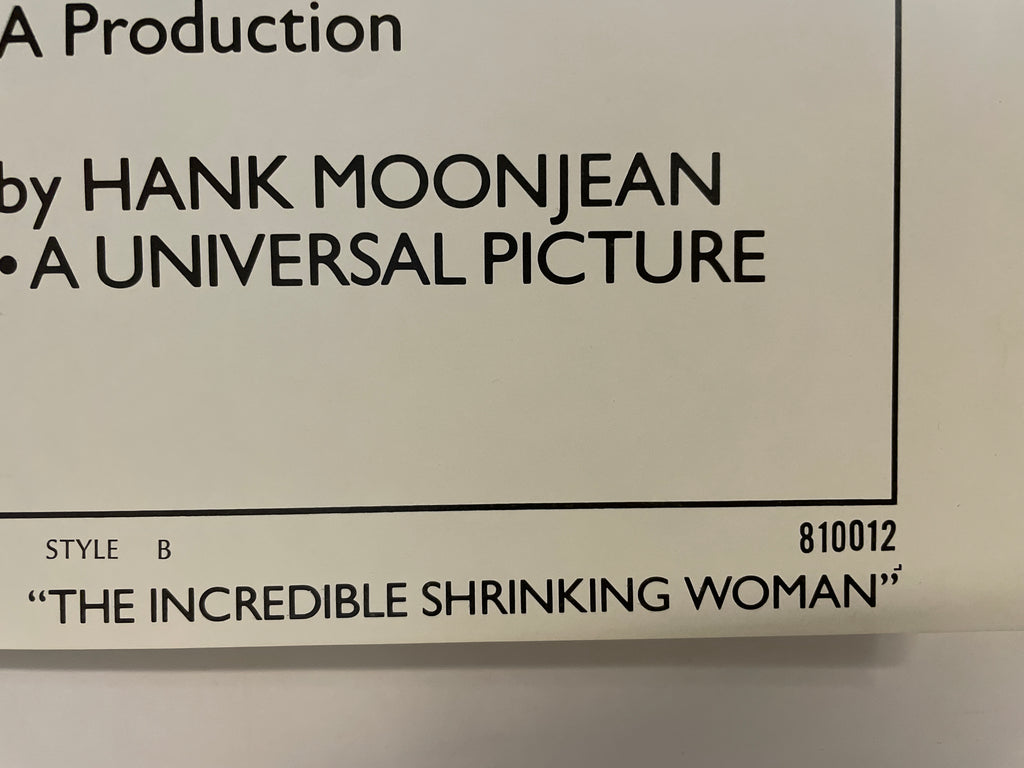 The Incredible Shrinking Woman - Give or Take an Inch, style B, vintage film poster, 1980 - HAPPIEST KID FINDS - Museum-quality antique and vintage posters, original art, preservation and restoration