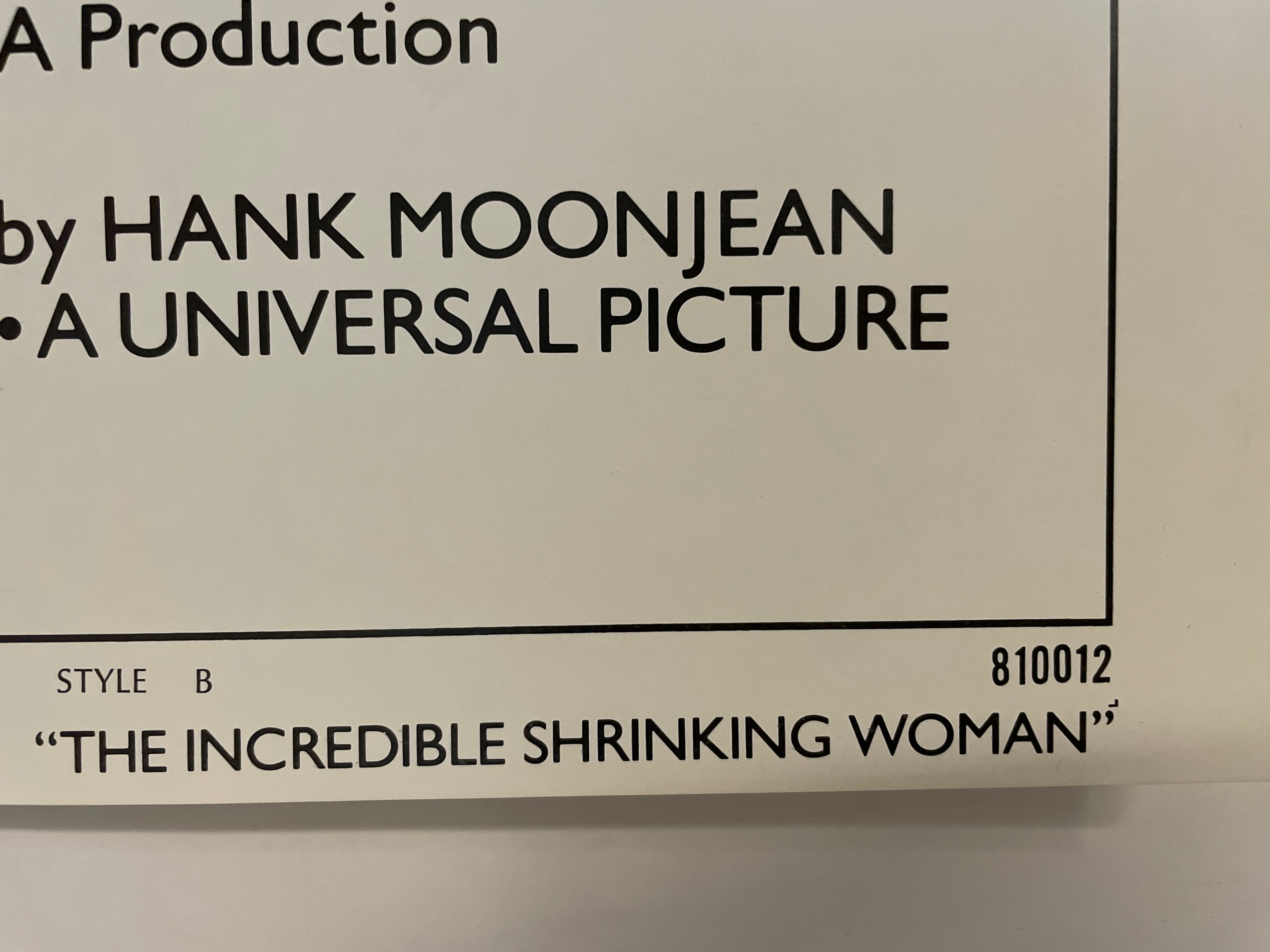 The Incredible Shrinking Woman - Give or Take an Inch, style B, vintage film poster, 1980 - HAPPIEST KID FINDS - Museum-quality antique and vintage posters, original art, preservation and restoration