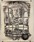 Rare and vintage caricature poster of Mick Jagger of the Rolling Stones in jail, c.1967 at Happiest Kid Finds