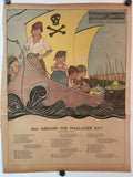 All Aboard for Mallager Bay, antique offset lithographic insert for Oregon Journal Magazine, 1924 - HAPPIEST KID FINDS - Museum-quality antique and vintage posters, original art, preservation and restoration