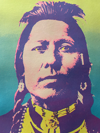 The American Indian, vintage silk screen poster by John Van Hamersveld, 1970 - HAPPIEST KID FINDS - Museum-quality antique and vintage posters, original art, preservation and restoration