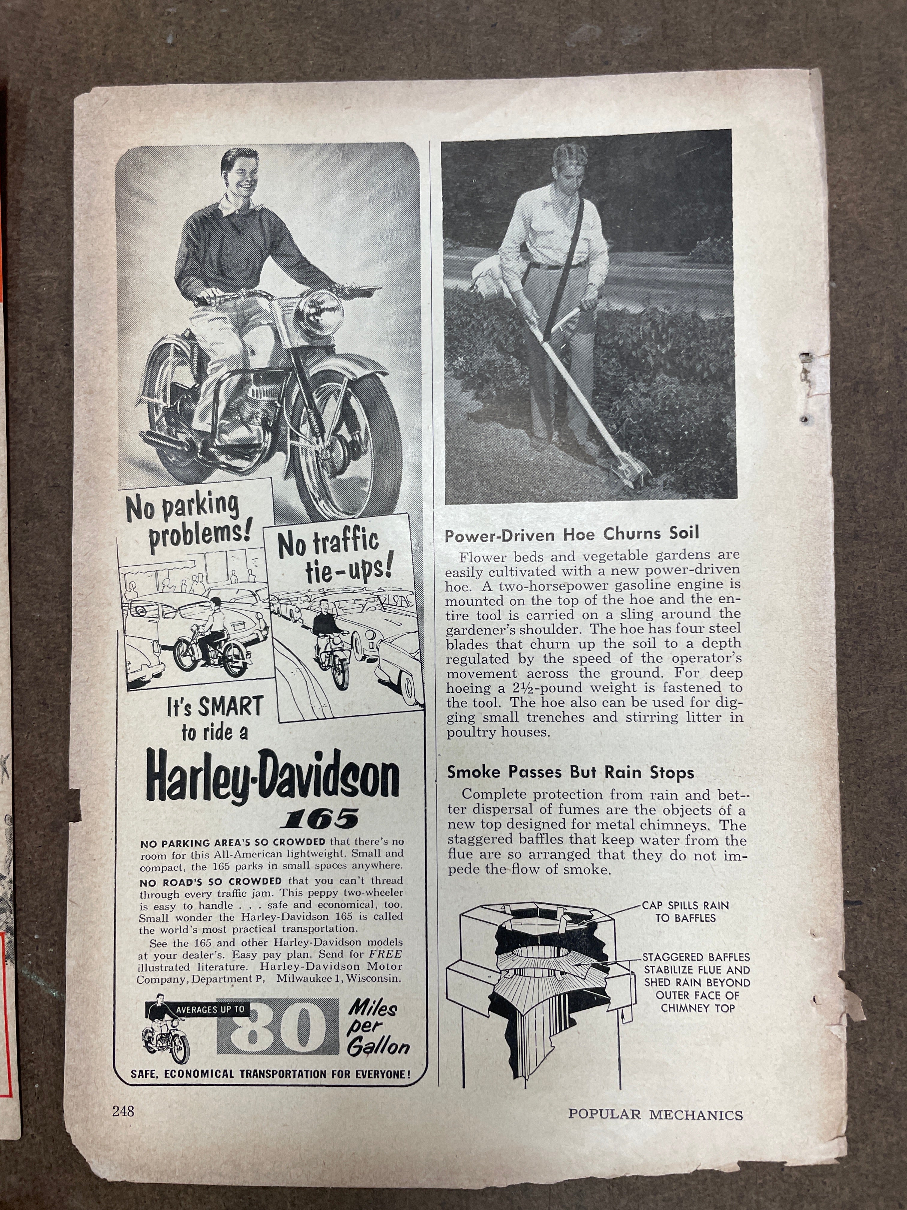 Lot of (11) Vintage Motorcycle Harley-Davidson, Indian, Triumph Motorcycle Magazine Ads from the 1940s and 1950s - HAPPIEST KID FINDS - Museum-quality antique and vintage posters, original art, preservation and restoration