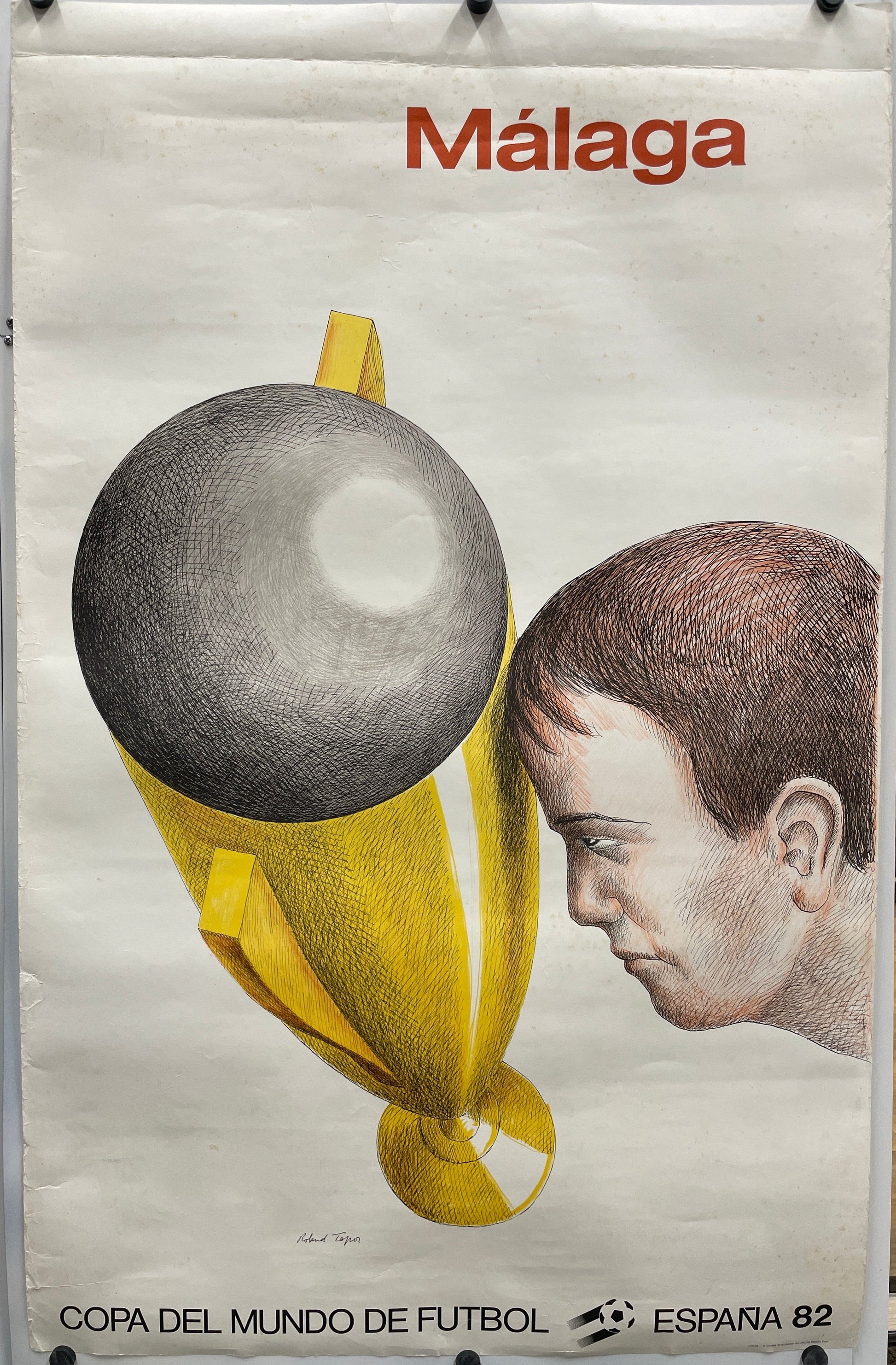 MALAGA - Copa del Mundo de Futbol
vintage offset-lithographic sports poster