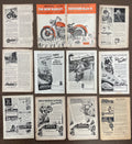 Lot of (11) Vintage Motorcycle Harley-Davidson, Indian, Triumph Motorcycle Magazine Ads from the 1940s and 1950s - HAPPIEST KID FINDS - Museum-quality antique and vintage posters, original art, preservation and restoration