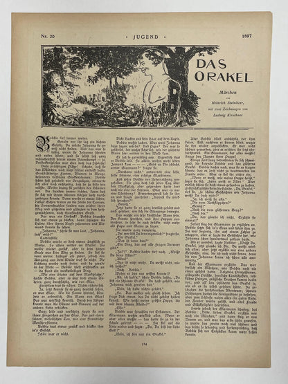 lI. Jahrgang Nr.20   JUGEND, antique publication cover, May 15, 1897 - HAPPIEST KID FINDS - Museum-quality antique and vintage posters, original art, preservation and restoration
