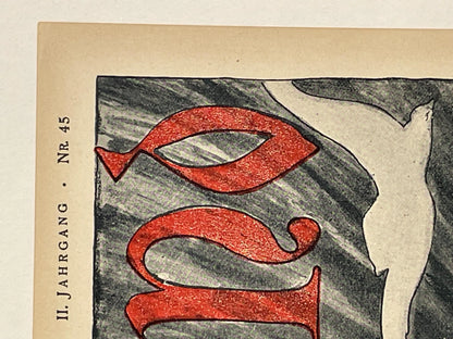 lI. Jahrgang Nr.45   JUGEND, antique publication cover, November 6, 1897 - HAPPIEST KID FINDS - Museum-quality antique and vintage posters, original art, preservation and restoration