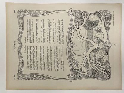 lI. Jahrgang Nr.45   JUGEND, antique publication cover, November 6, 1897 - HAPPIEST KID FINDS - Museum-quality antique and vintage posters, original art, preservation and restoration