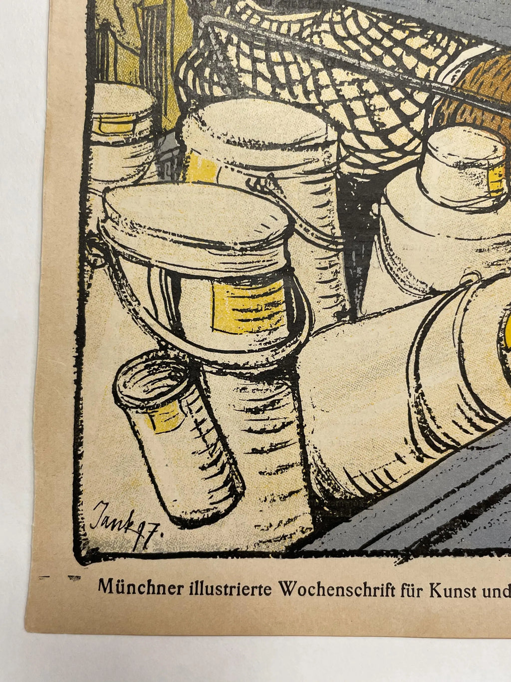 lI. Jahrgang Nr.50   JUGEND, antique publication cover, December 11, 1897 - HAPPIEST KID FINDS - Museum-quality antique and vintage posters, original art, preservation and restoration