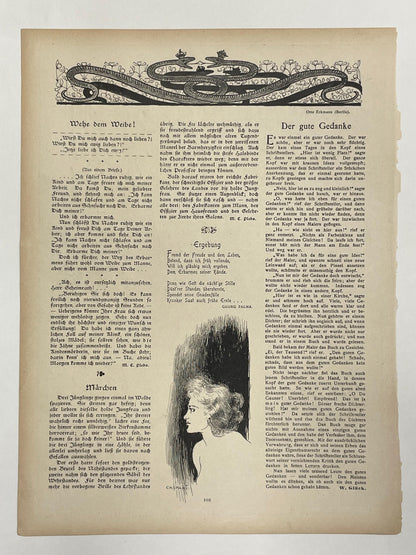llI. Jahrgang Nr.7   JUGEND, antique publication cover, February 12, 1898 - HAPPIEST KID FINDS - Museum-quality antique and vintage posters, original art, preservation and restoration