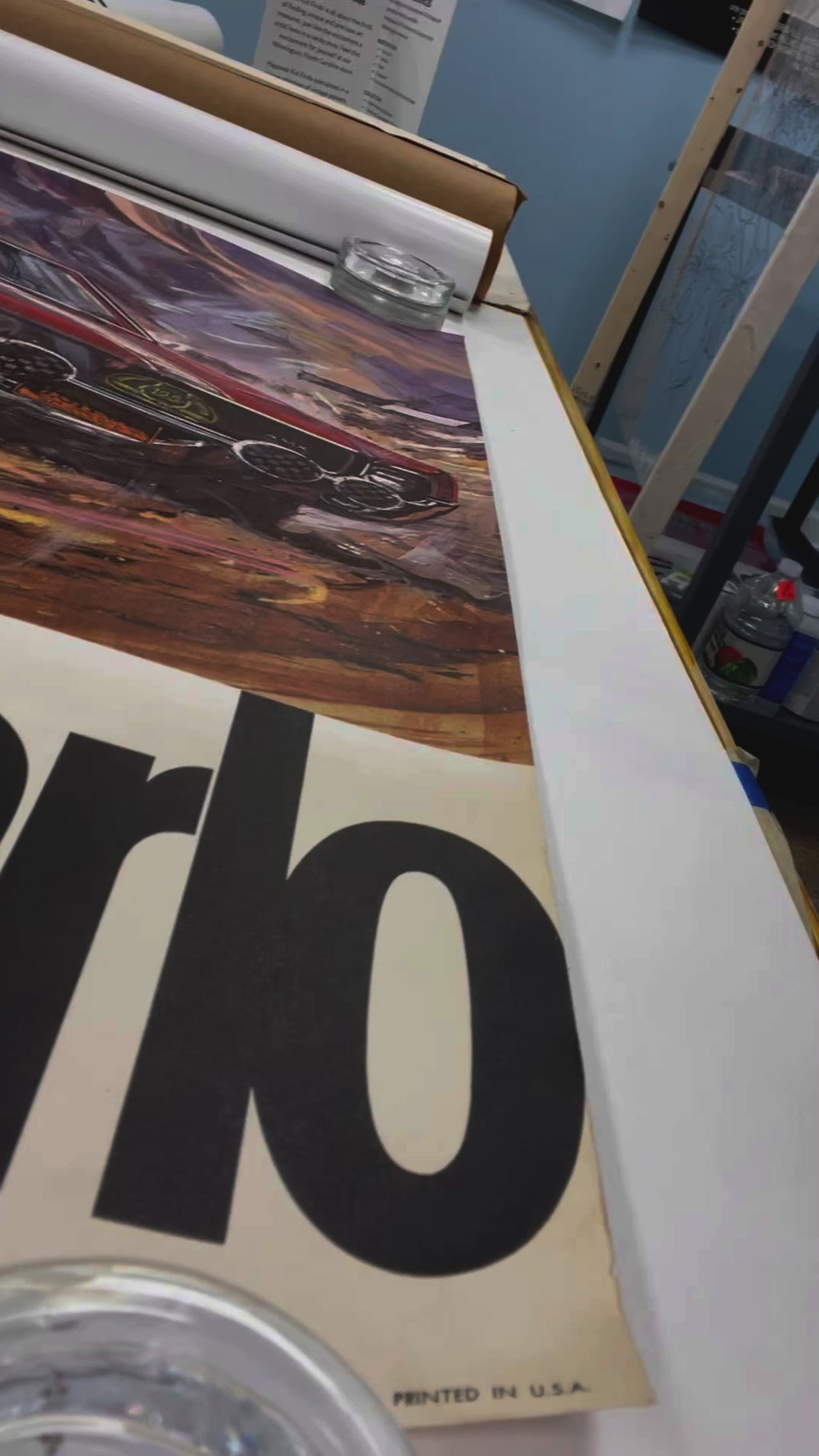 The AMX at Monte Carlo Vintage Lithographic Auto Racing Poster c.1969 | Happiest Kid Finds