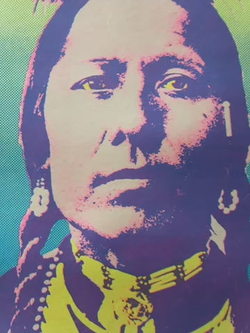 The American Indian John Van Hamersveld Silk Screen Poster 1970 | Happiest Kid Finds