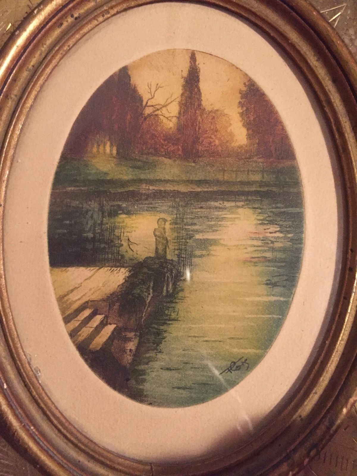 untitled, hand-colored etching, c.1950 - HAPPIEST KID FINDS - Museum-quality antique and vintage posters, original art, preservation and restoration