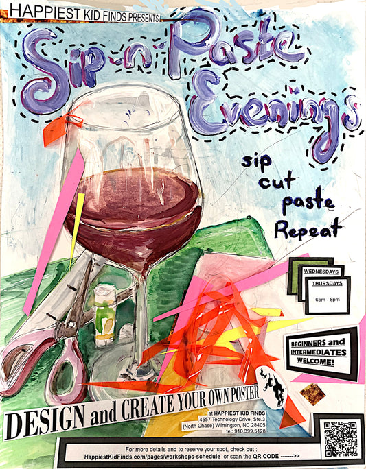 (Session 1 - sip-n-paste evening) WORKSHOP - Collage and Poster Art Design & Creation